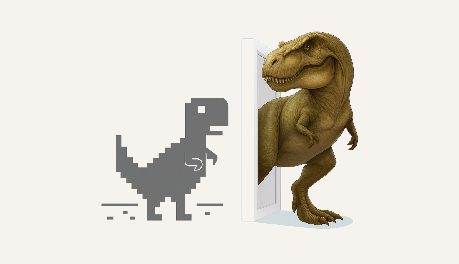 Pixel T-Rex dinosaur