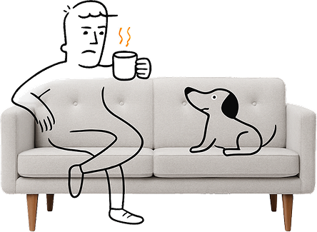 Person relaxing on a couch